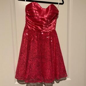 Betsey Johnson Barbie pink sequin evening Dress